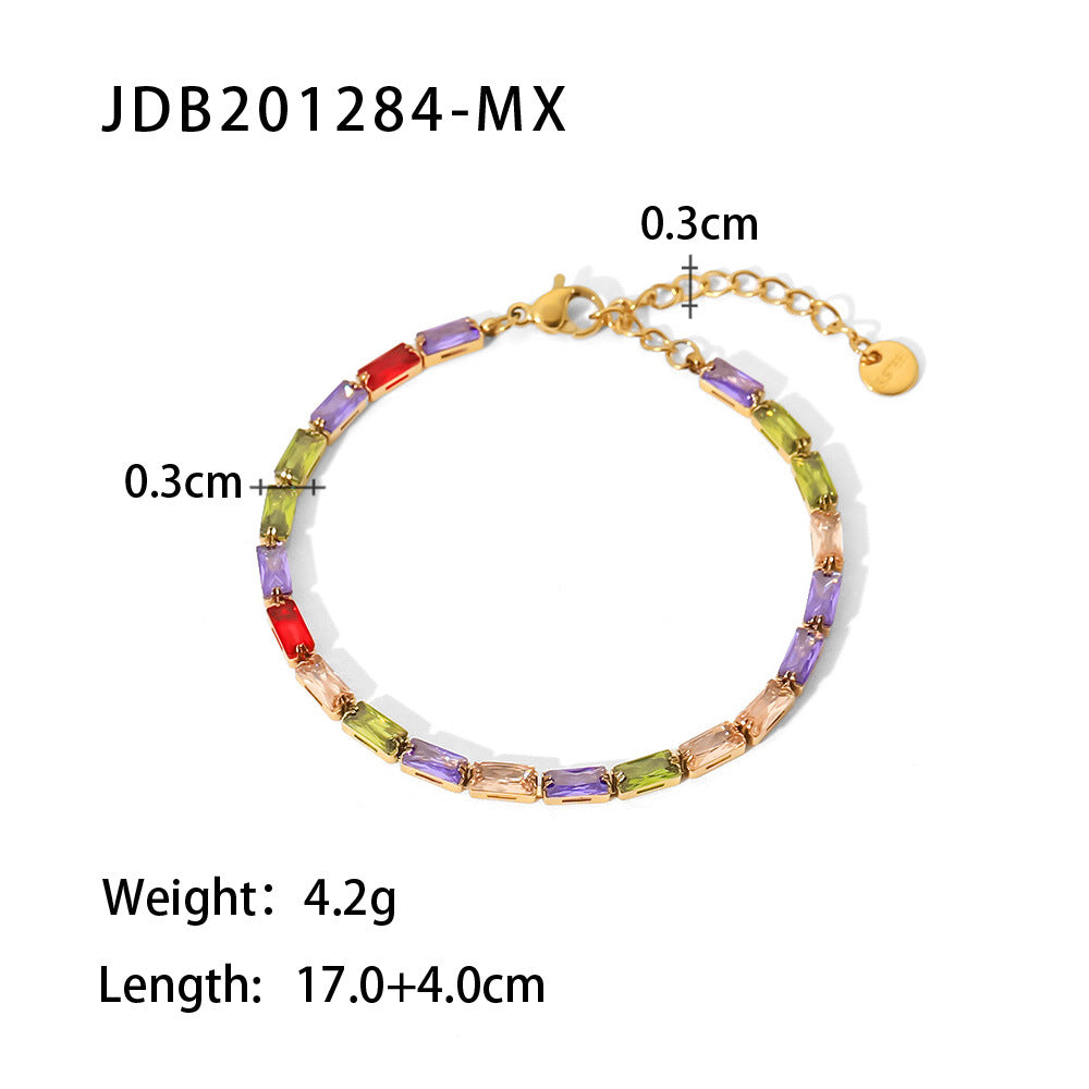 Damen Armband mit funkelnden Zirkonia und hypoallergenem Edelstahl Shop Nory