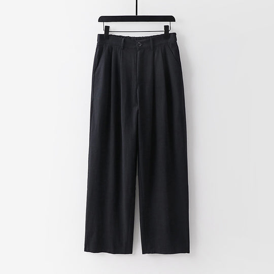 Damen weite Hose mit hoher Taille und Bundfalten Shop Nory