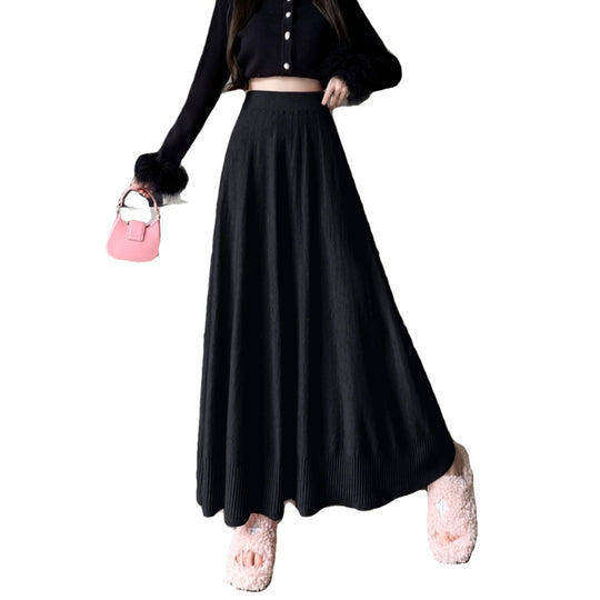Damen Eleganter Maxirock mit Plisseefalten und elastischem Bund Shop Nory
