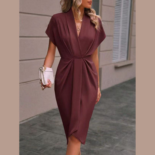 Damen Wickelkleid mit elegantem Drapierungsdesign
