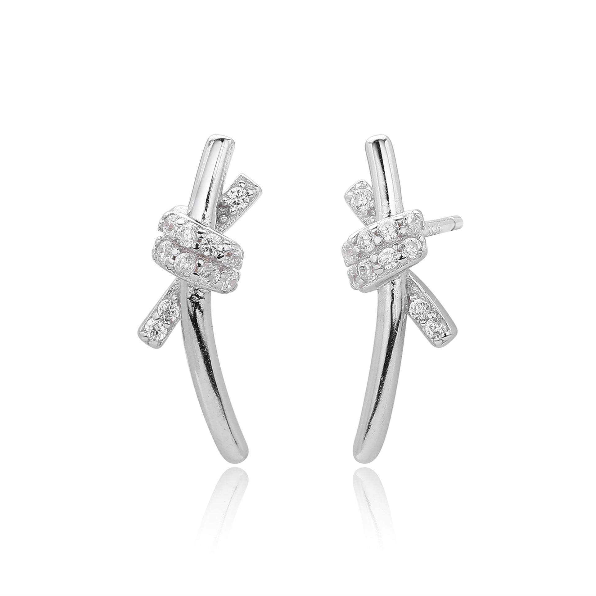 Damen Ohrhänger im modernen Schleifen-Design aus hochwertigem 925 Sterling Silber Shop Nory