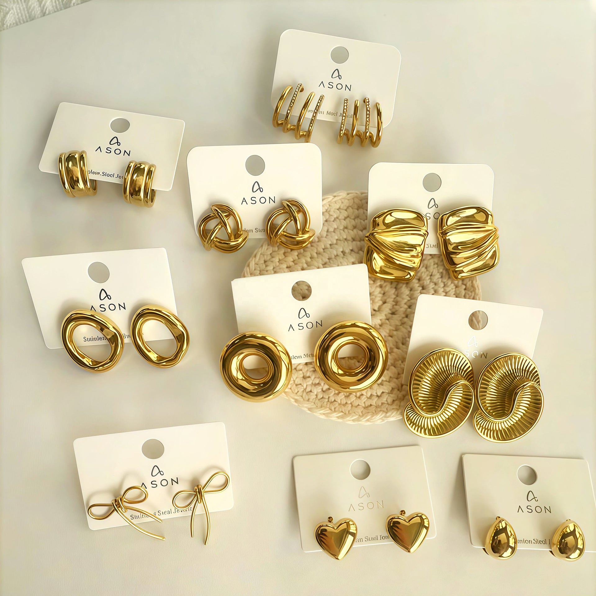 Damen Hängende Ohrstecker mit eleganten runden Plättchen aus hochwertigem Edelstahl Shop Nory