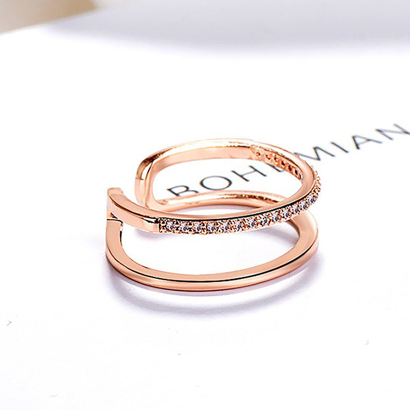 Damen Offener Ring mit funkelndem Zirkonia-Besatz Shop Nory
