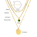 Damen mehrlagige Halskette mit bunten Anhängern und goldplattiertem Design Shop Nory