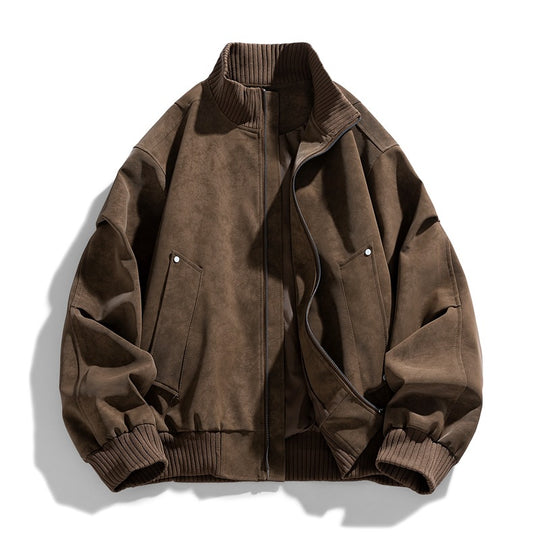 Herren Modische Bomberjacke aus Kunstleder Shop Nory
