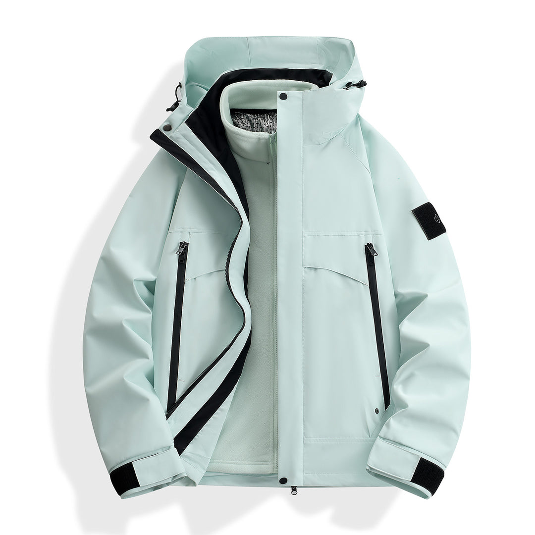 Damen wasserdichter modularer Parka mit abnehmbarer Fleece-Innenjacke und technischer Kapuze Shop Nory