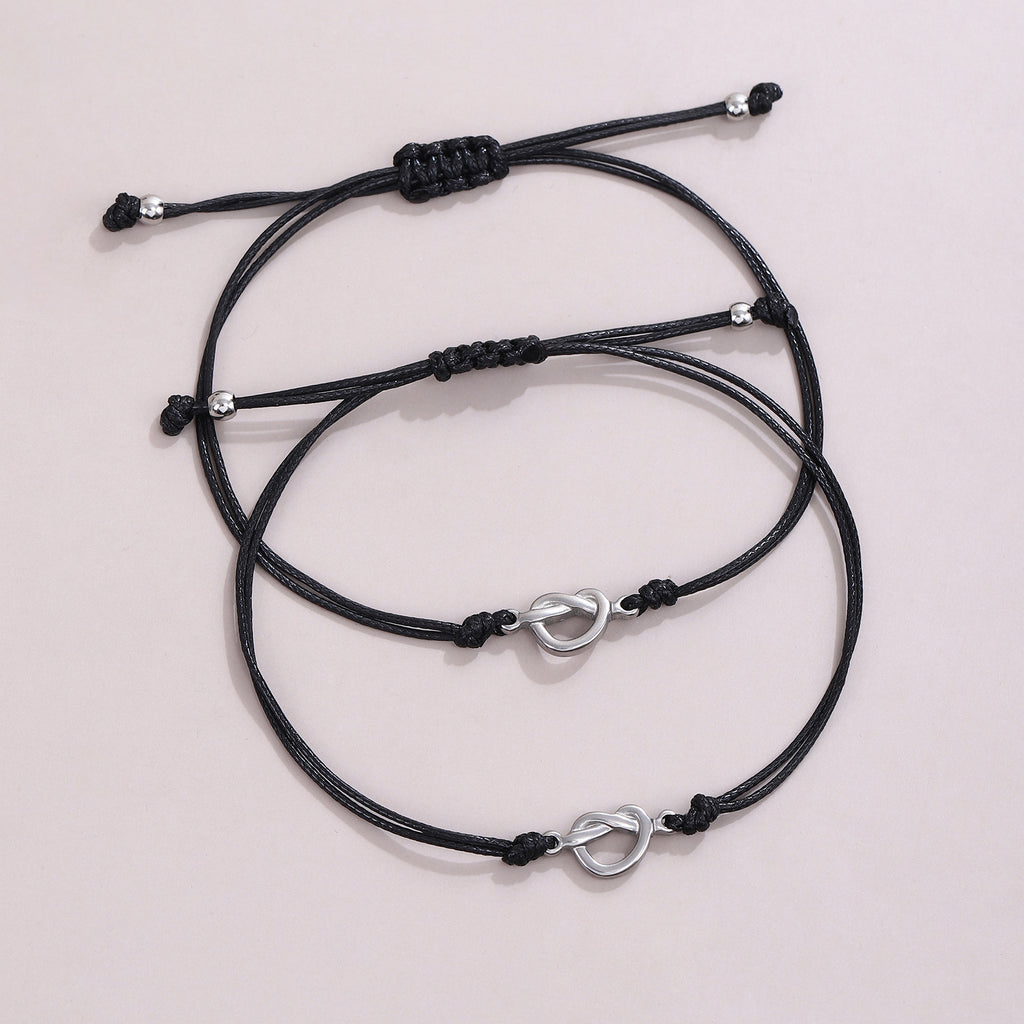 Damenarmband mit verstellbarem Knoten und Herzverschluss Shop Nory
