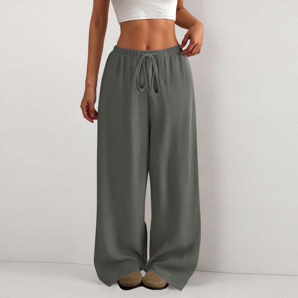 Damen Weite Sommerhose aus leichtem Stoff mit Gummizug