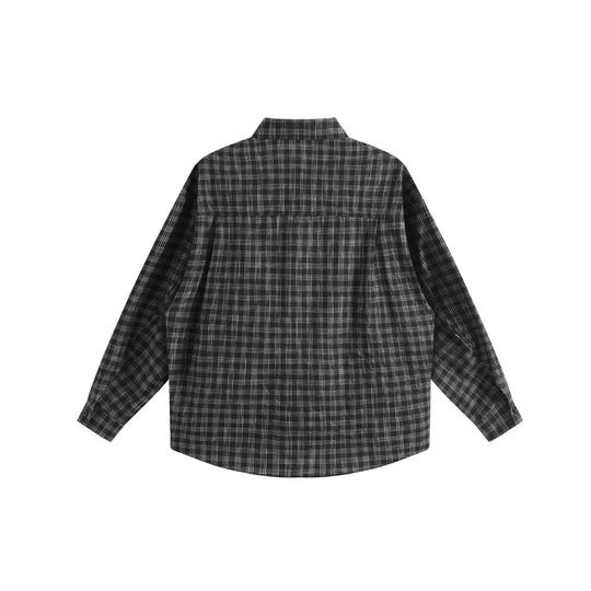 Unisex Oversize-Hemdjacke aus leichter Baumwollmischung mit Raglanärmeln und feinem Karomuster Shop Nory