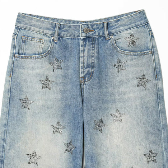 Damen nan weite Highwaist-Jeans mit Stern-Applikationen und Five-Pocket-Schnitt Shop Nory