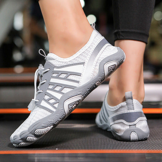 Damen Freizeit-Sneaker mit atmungsaktiver Netz-Oberfläche und flexiblem Sohlenprofil