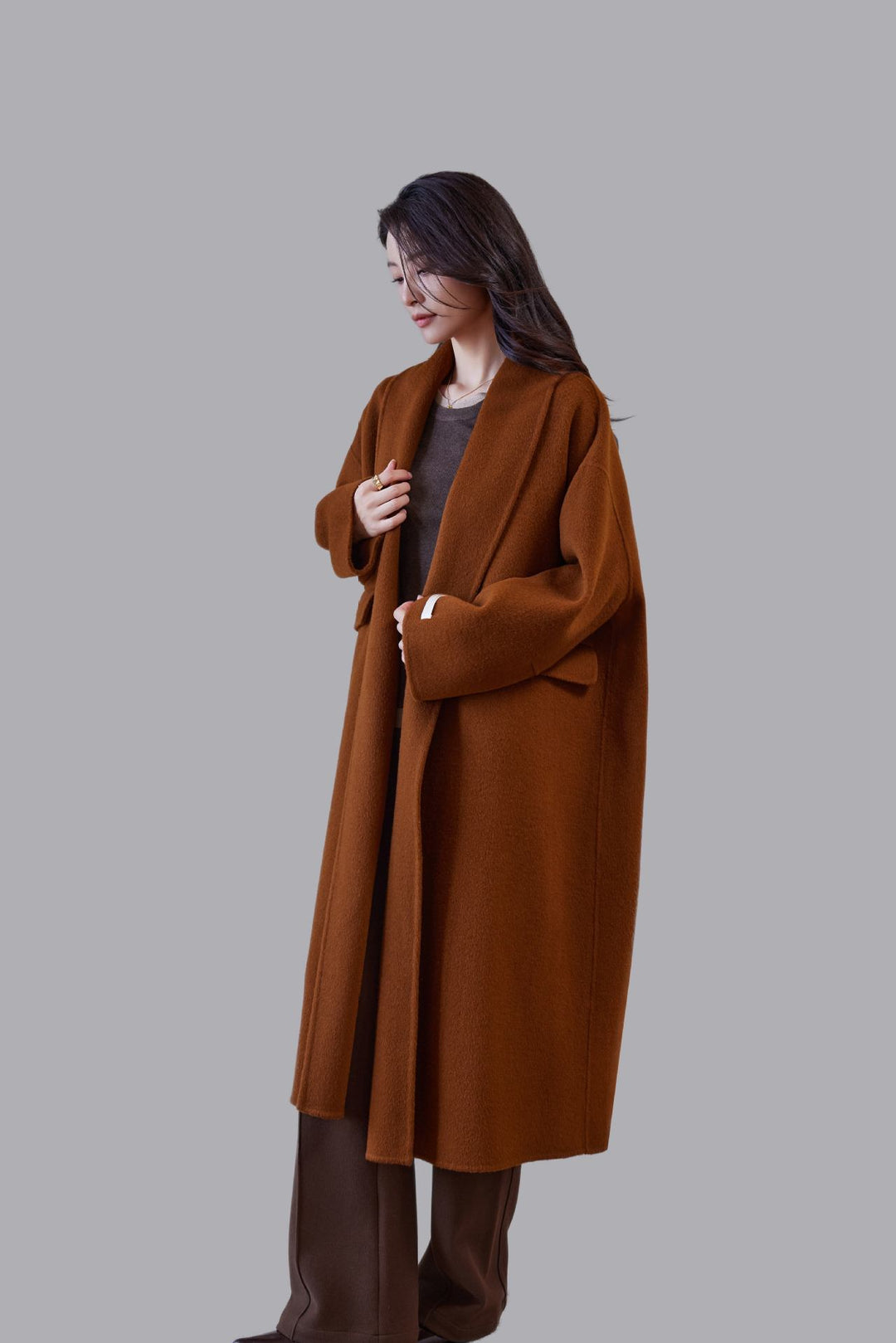 Damen Oversized Wollmantel mit klassischem Reverskragen Shop Nory