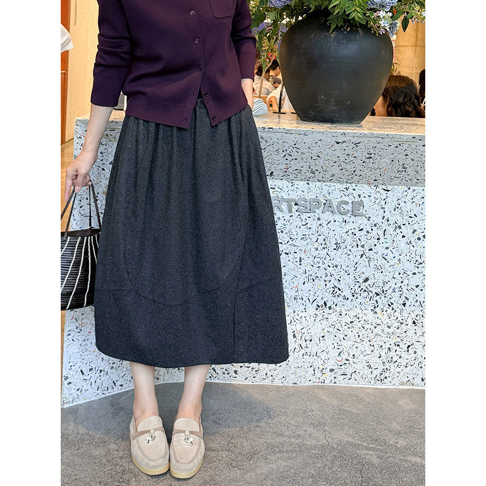 Damen Eleganter Midirock mit lässigem Schnitt Shop Nory