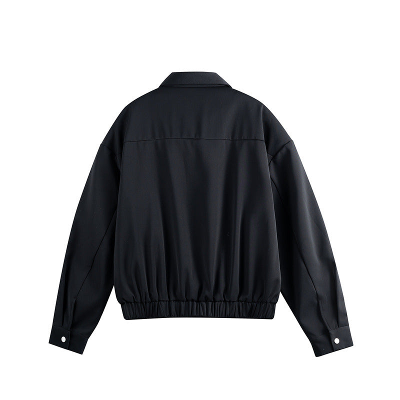 Unisex Leichter Blouson mit Umlegekragen, verdecktem Reißverschluss und elastischem Saum Shop Nory