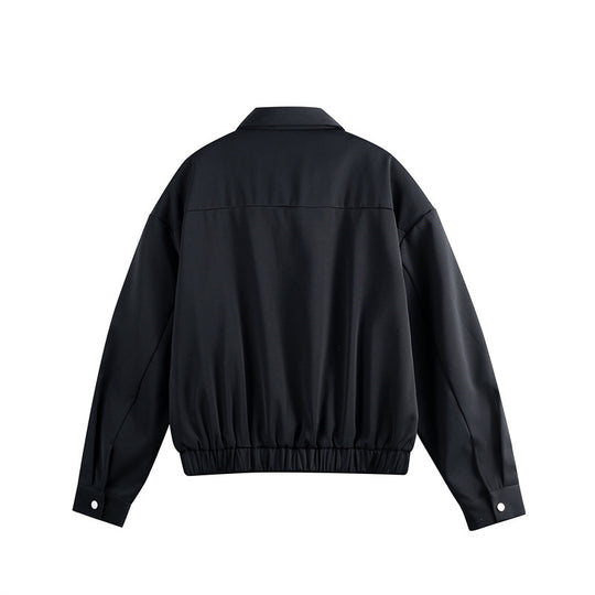 Unisex Leichter Blouson mit Umlegekragen, verdecktem Reißverschluss und elastischem Saum Shop Nory