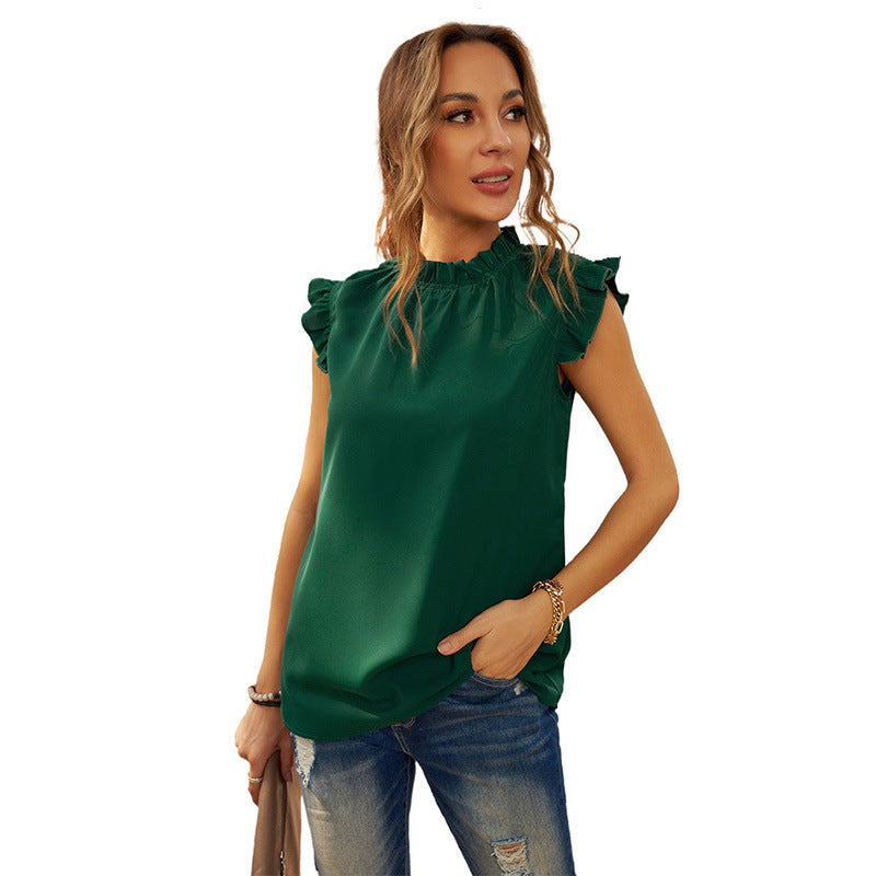Damen elegante Bluse mit Rüschendetails