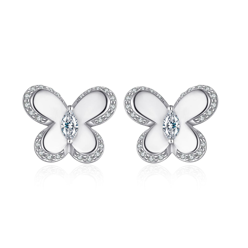 Damen Ohrringe im Schmetterlingsdesign mit funkelnden Zirkonia-Details Shop Nory
