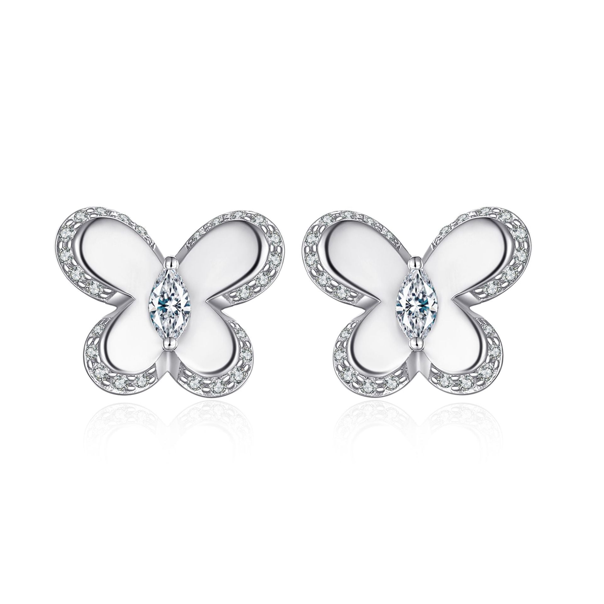Damen Ohrringe im Schmetterlingsdesign mit funkelnden Zirkonia-Details Shop Nory