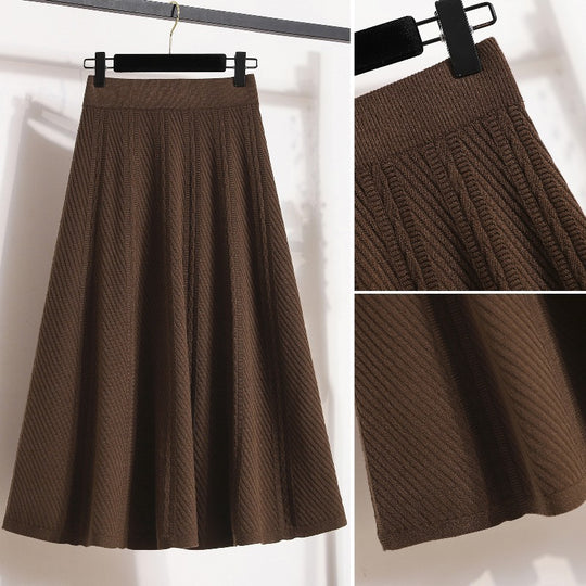 Damen Eleganter, schwingender Strickrock Shop Nory