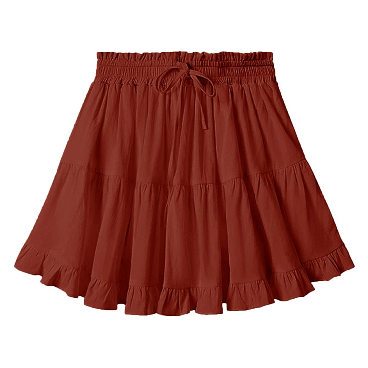 Damen Voluminöser Baumwollrock mit Rüschen