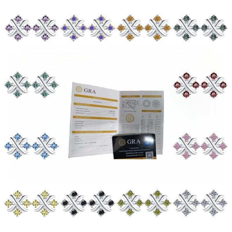 Damen Funkelnde Ohrstecker mit elegantem Kristall-Design Shop Nory