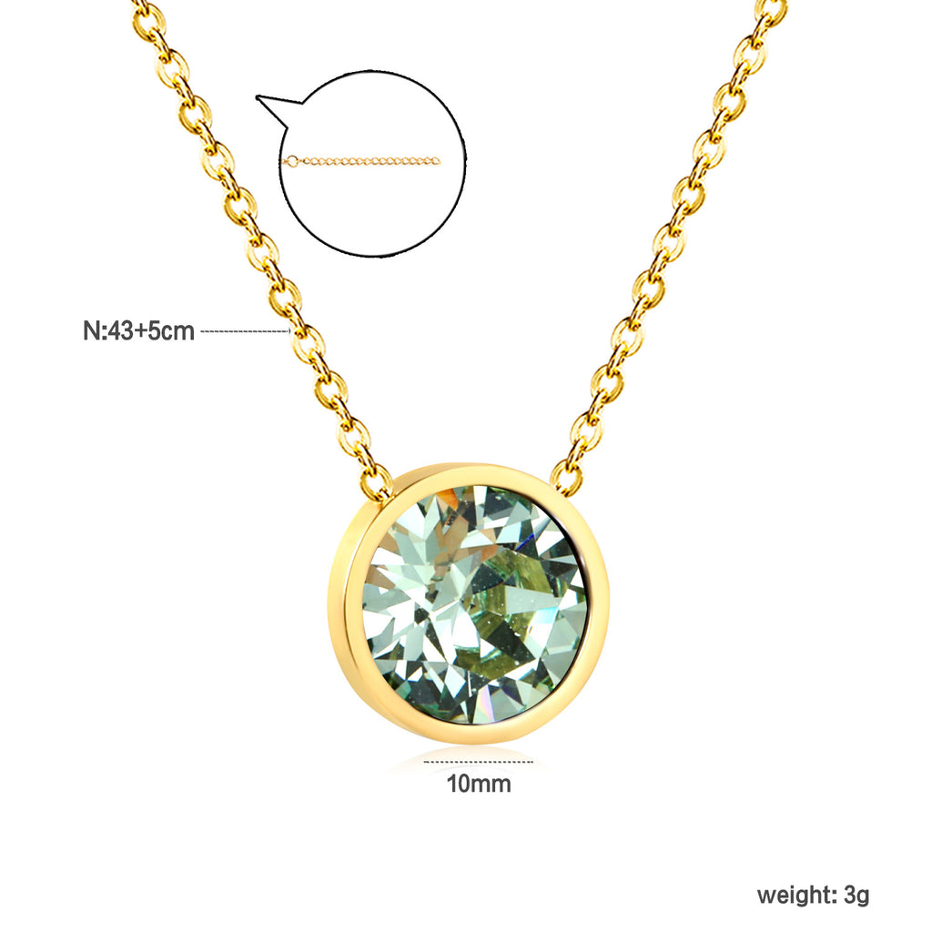 Damen Halskette mit funkelndem Kristallanhänger und eleganter Gliederkette Shop Nory