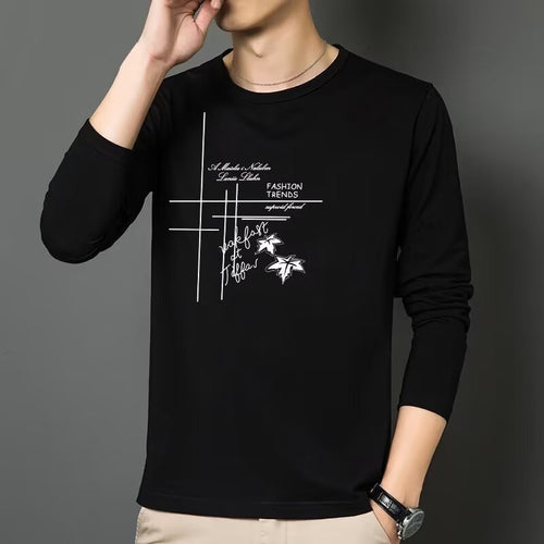 Herren Modisches Langarmshirt mit kreativem Druck Shop Nory