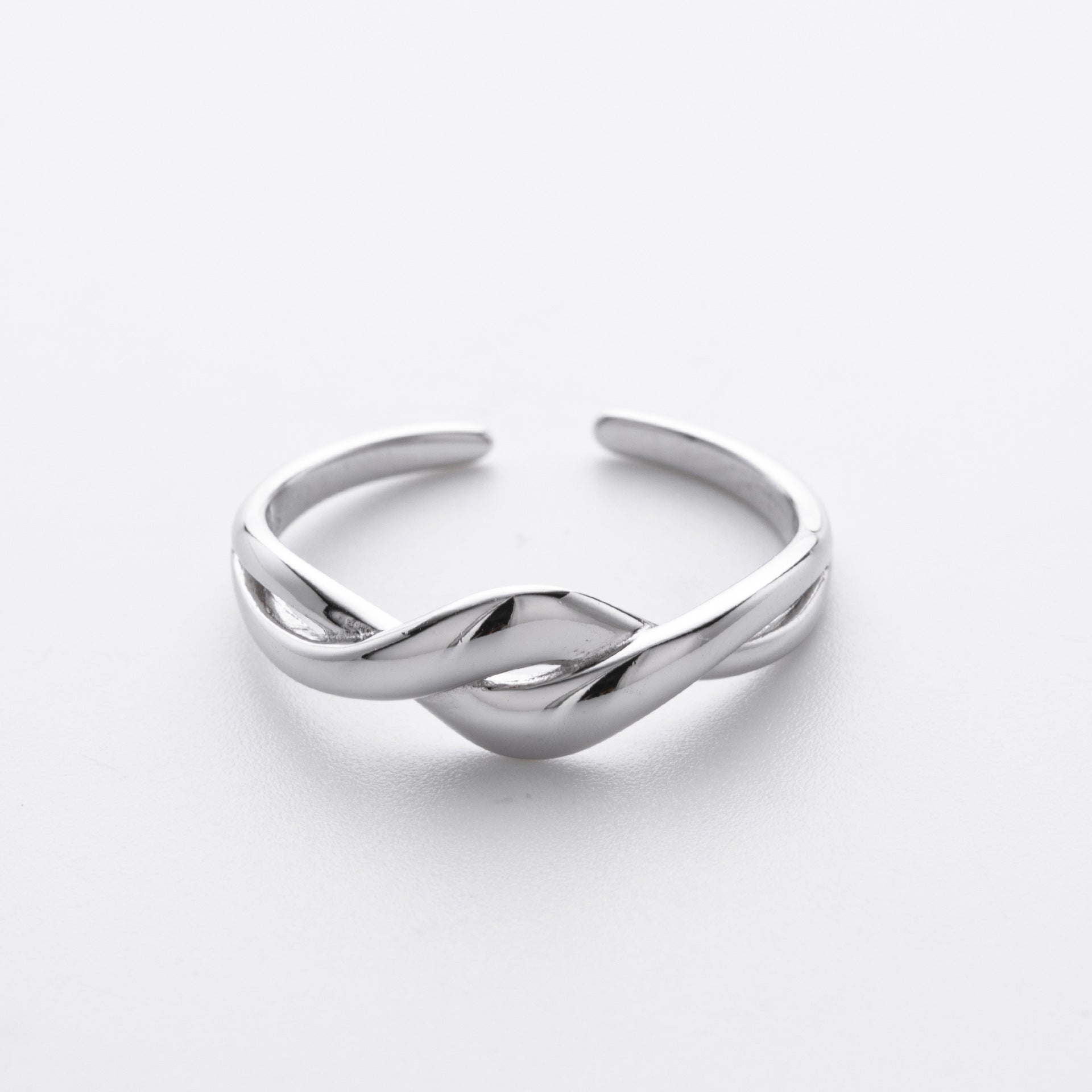 Damen Offener Ring mit elegantem gewundenem Design aus 925 Sterling Silber Shop Nory