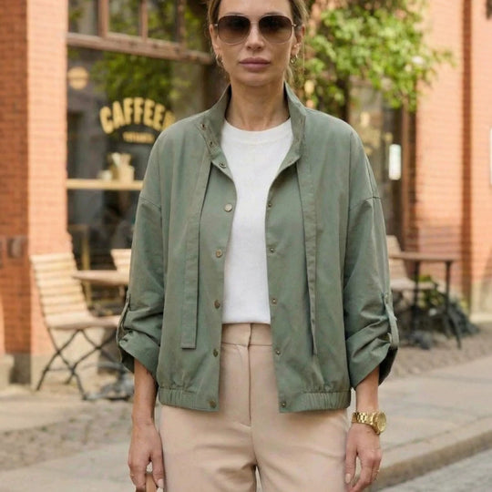 Damen Kurze Freizeitjacke mit hohem Kragen