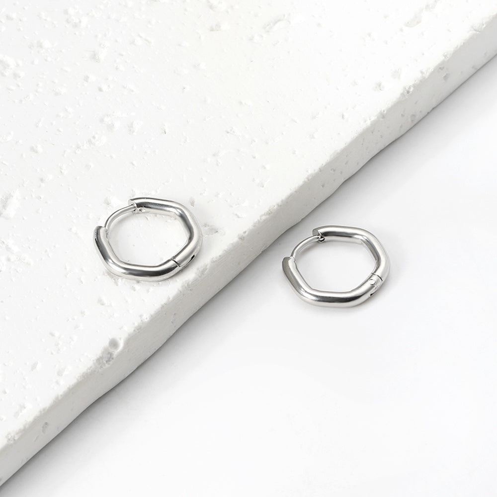 Damen Edelstahl Ohrringe im modernen, geschwungenen Design Shop Nory