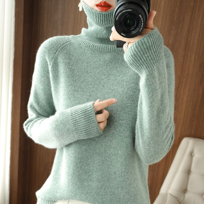 Damen Rollkragenpullover aus weichem Wollmix mit verlängerten Bündchen Shop Nory