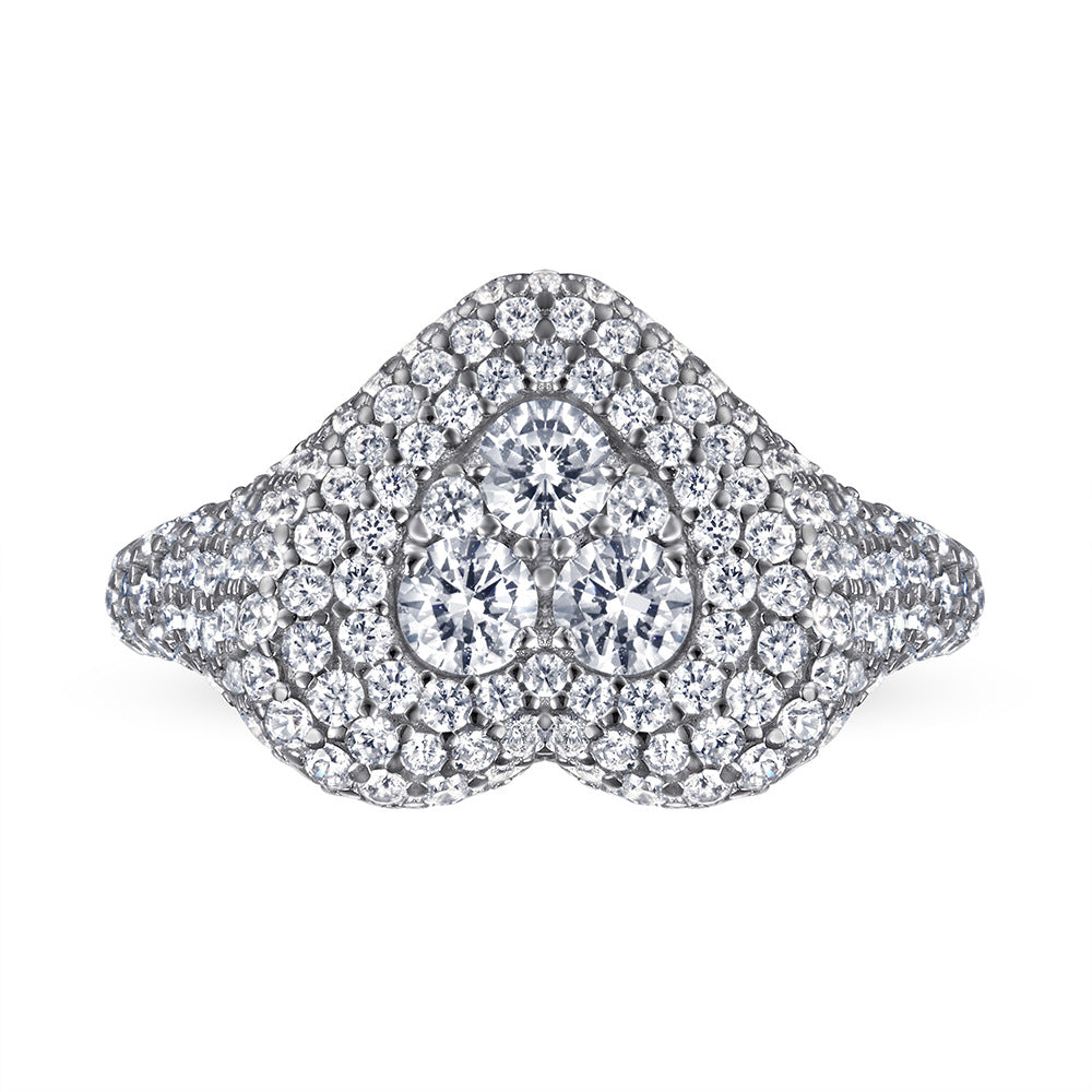 Damen Herzring mit funkelndem Zirkonia-Besatz Shop Nory