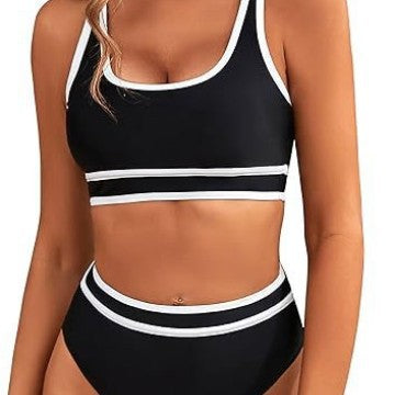 Damen Sportlicher Hochgeschnittener Bikini Shopnory
