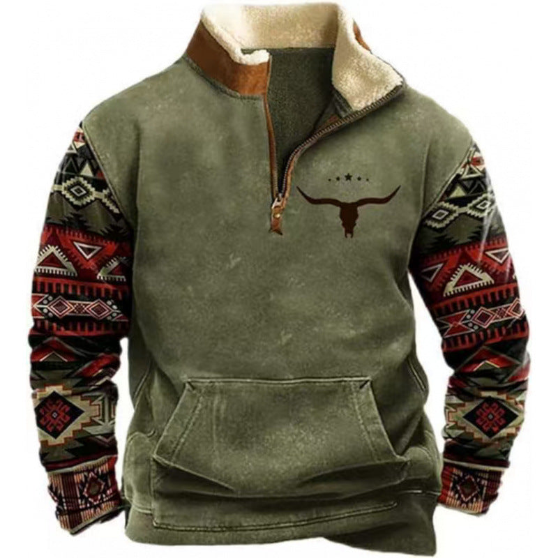 Herren Wärmender Fleece-Pullover mit Stehkragen Shop Nory