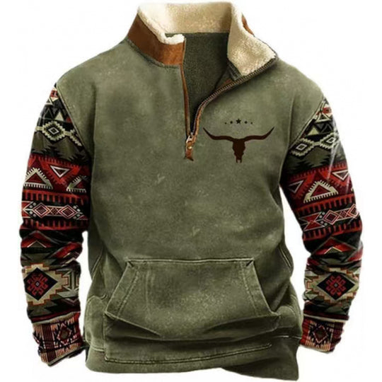 Herren Wärmender Fleece-Pullover mit Stehkragen Shop Nory
