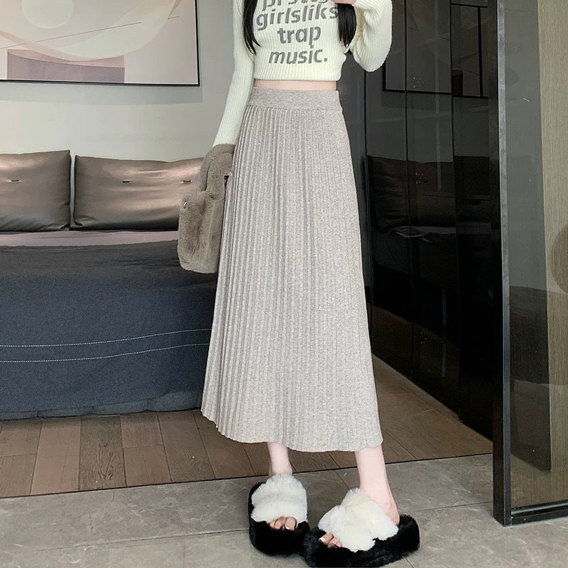 Damen Plissierter Maxirock mit voluminösem Saum Shop Nory