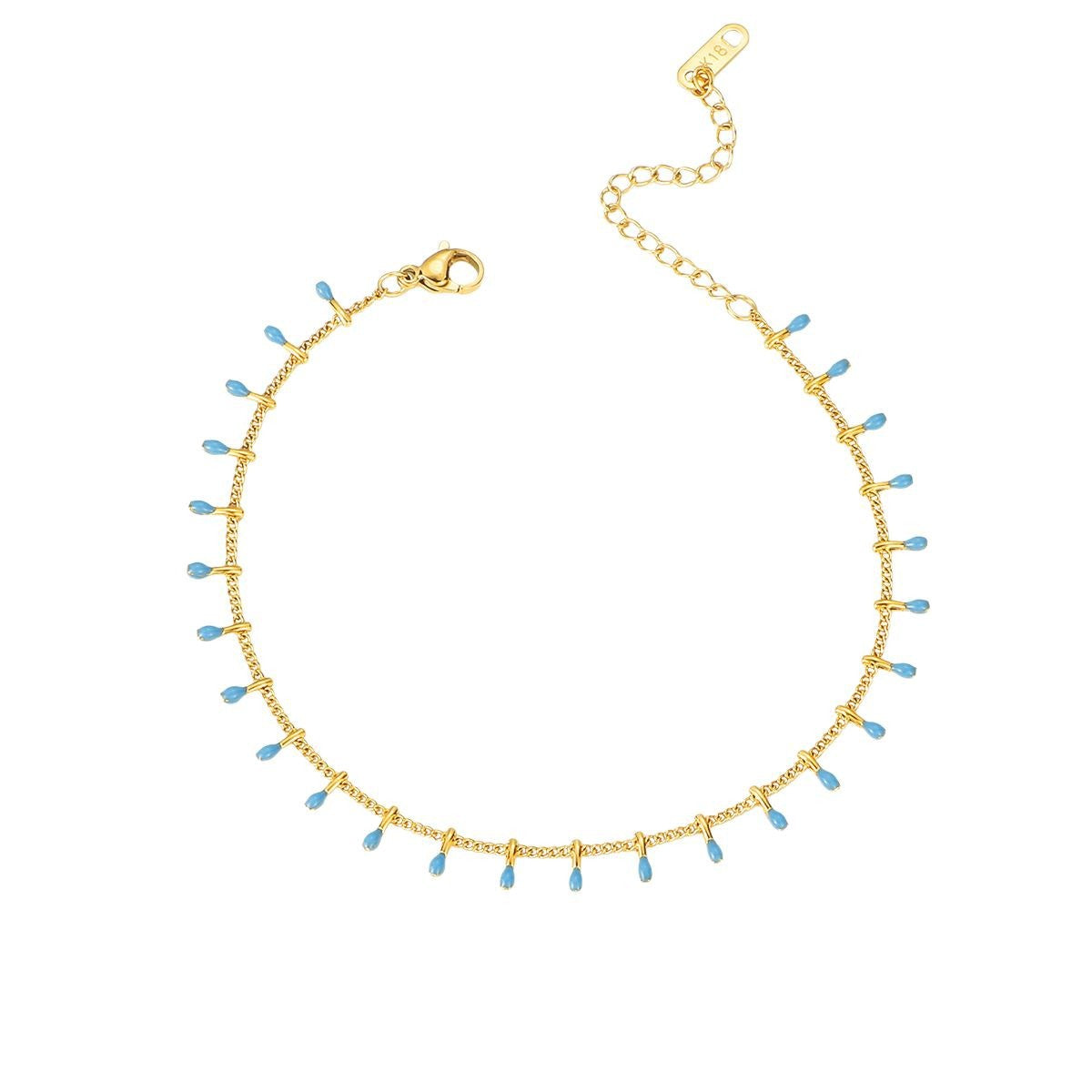 Dainty Gold Chain Fußkette für Frauen mit schwarzen Perlenakzenten Shop Nory