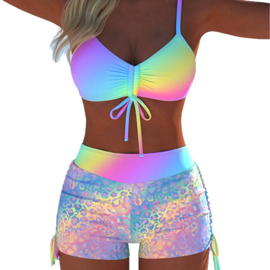 Damen Bikini-Oberteil und Hochschnitt Badeshorts