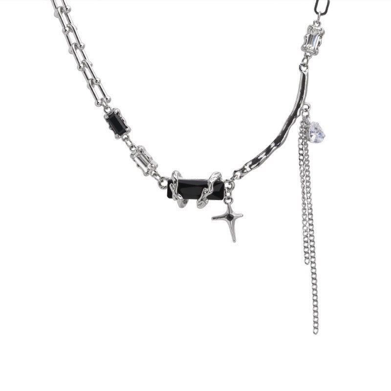 Damen Kette mit elegantem Kreuzanhänger und feinen Gliederketten Shop Nory
