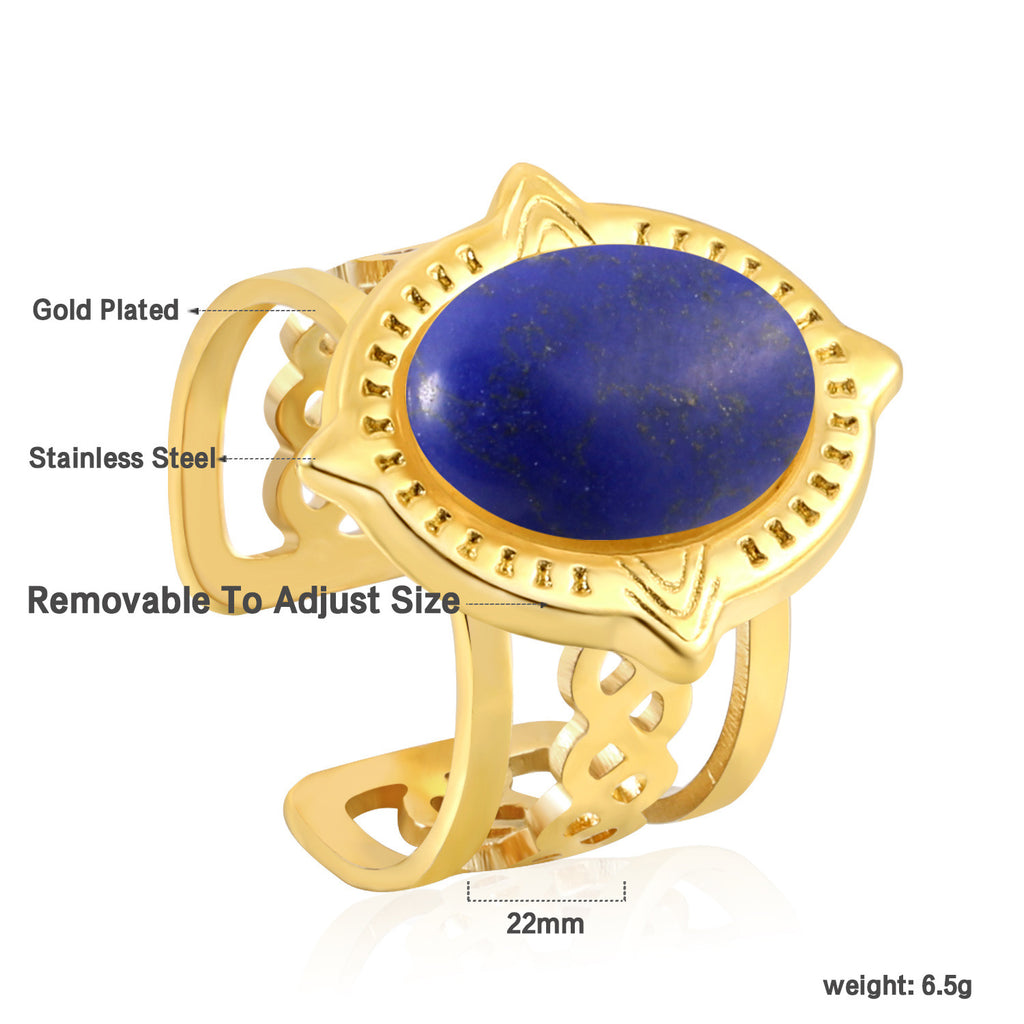 Damen offener Ring mit verstellbarem Design und elegantem Kunststoffstein Shop Nory