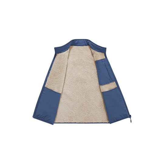 Herren Sherpa-gefütterte Softshell-Weste mit Stehkragen und Reißverschlusstaschen Shop Nory