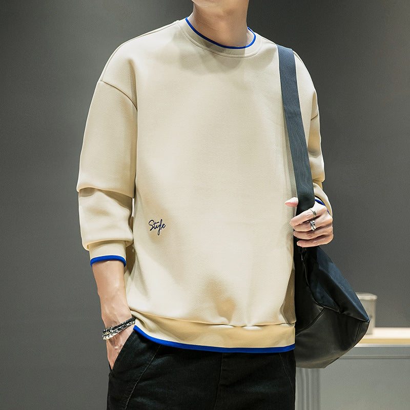 Herren Relaxed-Sweatshirt mit kontrastpaspelierten Bündchen und Clean-Rundhals Shop Nory