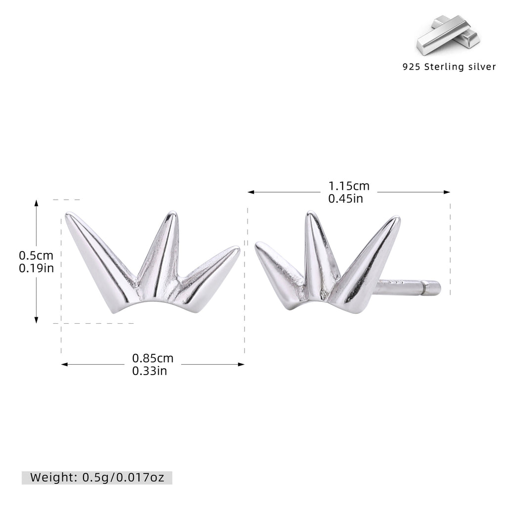 Damen Ohrstecker im modernen Kronendesign aus 925 Sterling Silber Shop Nory