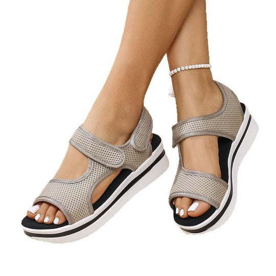 Damen Keil-Sandalen mit atmungsaktivem Mesh und verstellbaren Klettverschlüssen Shop Nory