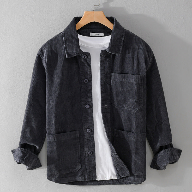 Herren Cord-Überhemdjacke mit aufgesetzten Taschen und legerem Schnitt Shop Nory