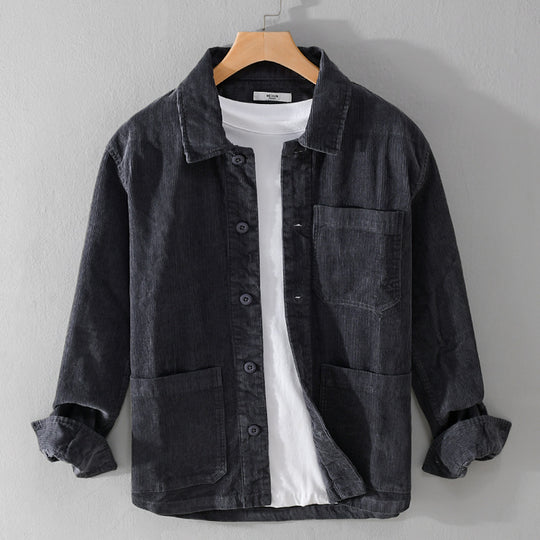 Herren Cord-Überhemdjacke mit aufgesetzten Taschen und legerem Schnitt Shop Nory