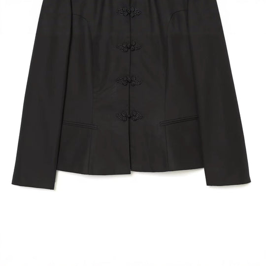Damen Jacke im Mandarin-Stil mit Stehkragen und Zierfroschverschlüssen Shop Nory