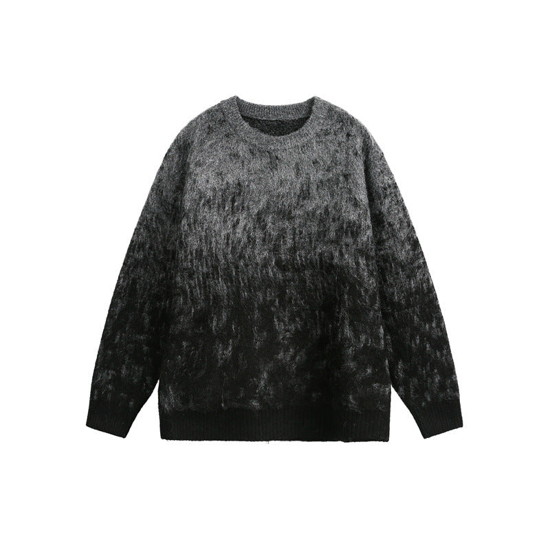 Unisex Oversize Grobstrickpullover mit sanftem Farbverlauf und Rundhalsausschnitt Shop Nory
