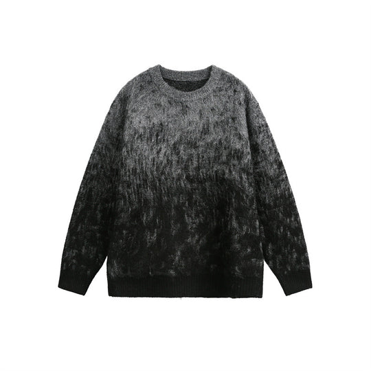 Unisex Oversize Grobstrickpullover mit sanftem Farbverlauf und Rundhalsausschnitt Shop Nory