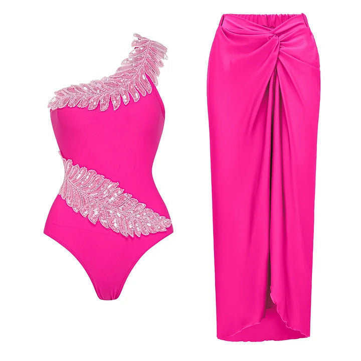 Damen Eleganter Einteiler mit funkelnden Paillettenapplikationen
